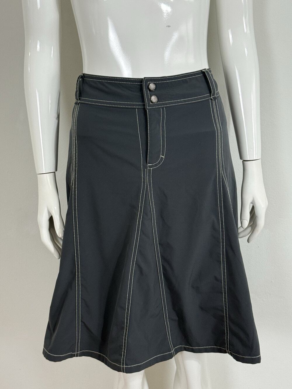 Athleta Whatever Skort Womens Size 16 Gray Contrast Stitch Hiking Golf Athletic
